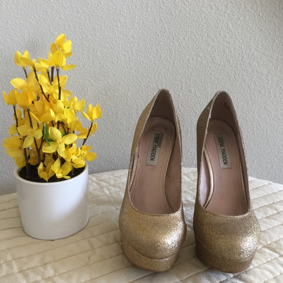 Steve Madden Carryssag Gold glitter - Picture 2 of 6